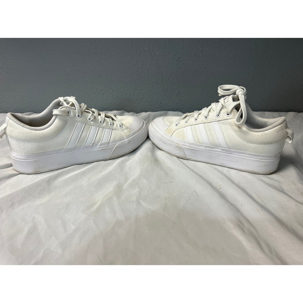 Adidas Nizza Platform White Canvas Low Top Sneakers Shoes Size 9